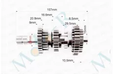 Вторичный вал CG/CB 150/250cc 13 зубов 157mm 