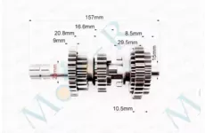 Вторичный вал CG/CB 150/250cc 13 зубов 157mm 