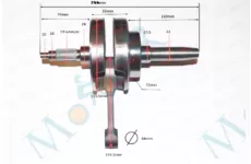 Коленвал в сборе CGB250сс 244mm, 18палец, баланс вал