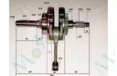 Коленвал в сборе CB250 246mm 15 палец шатун 142mm