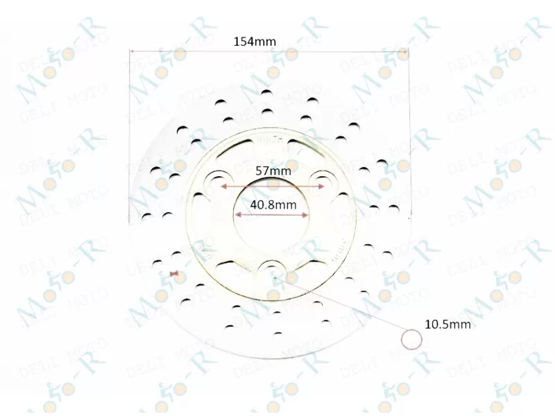 Фото 2 - Диск тормозной 154 mm 40,8 mm крепление 3 болта