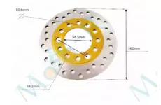 Диск тормозной 160 mm 58,5 mm крепление 3 болта
