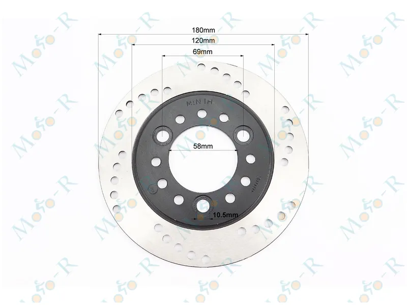 Фото 3 - Диск тормозной передний GY6/Honda AF-48 D=180mm, черный