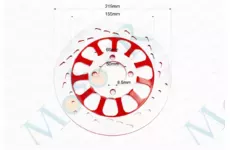 Диск тормозной 219 mm 50 mm крепление 4 болта (Красный)