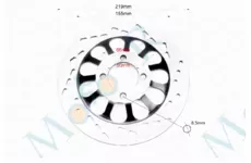 Диск тормозной 219 mm 50 mm крепление 4 болта (Черный)