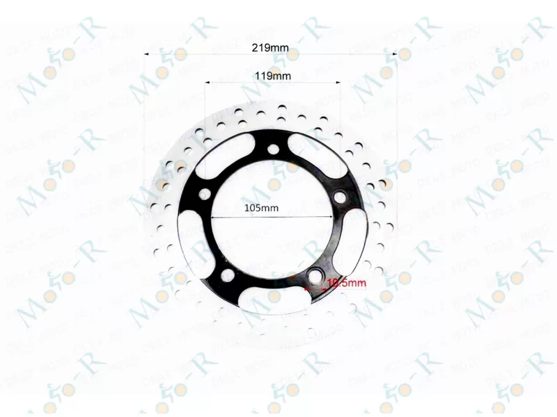 Фото 2 - Диск тормозной 219mm 105 mm крепление 5 болтов 
