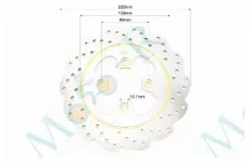 Диск тормозной 220mm 80mm крепление 4 болта 