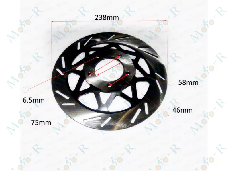 Фото 2 - Диск тормозной 238 mm 58 mm крепление 5 болтов