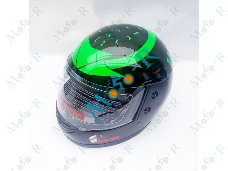 Фото 2 - Шлем Интеграл/фулл-фейс (full-face) F2-825-4  цвет BRILLIANT BLACK WITH GREEN, РАЗМЕР S 55-56 см