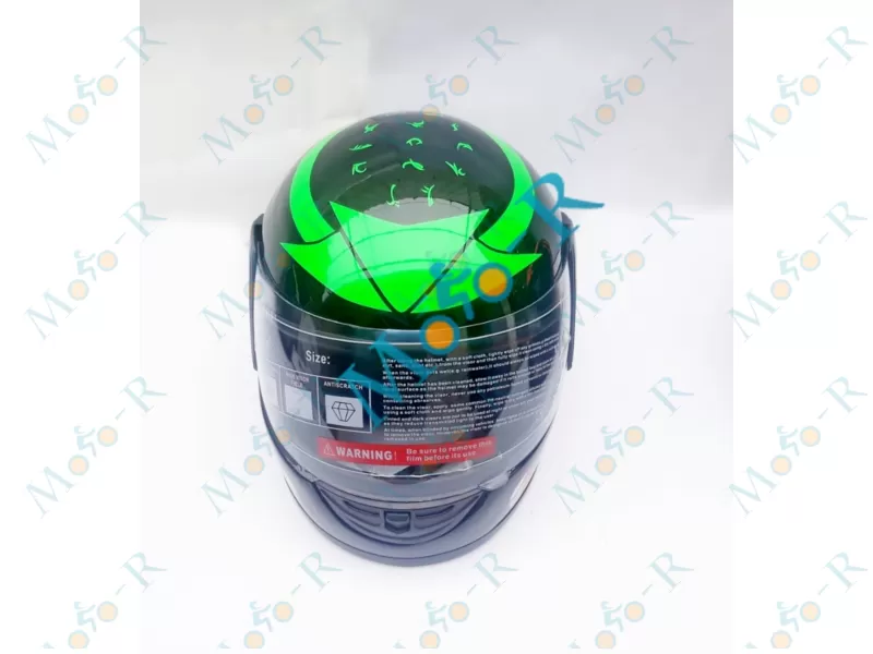 Фото 3 - Шлем Интеграл/фулл-фейс (full-face) F2-825-4  цвет BRILLIANT BLACK WITH GREEN, РАЗМЕР S 55-56 см