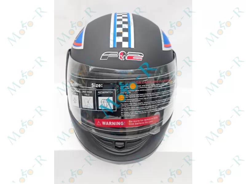 Фото 2 - Шлем Интеграл/фулл-фейс (full-face) F2-825-1  цвет FLAT BLACK/BLUE/RED, РАЗМЕР XS 53-54 см