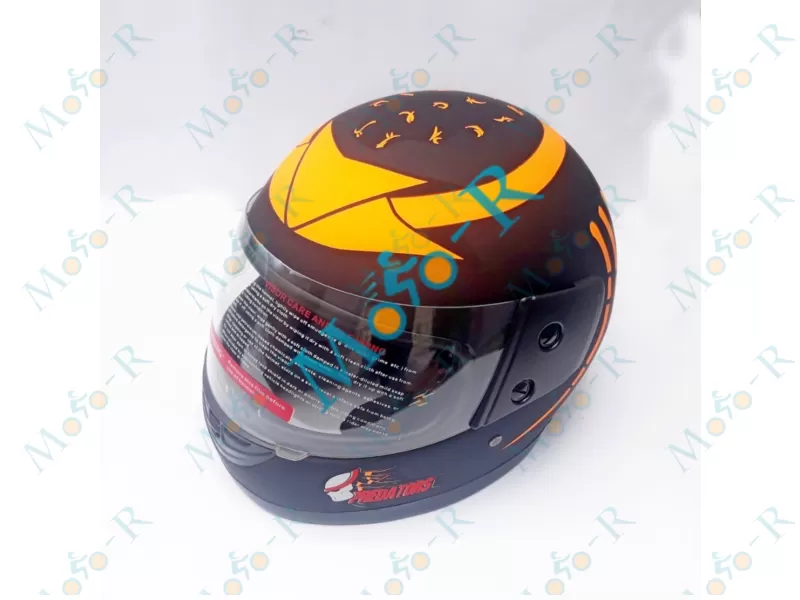 Фото 3 - Шлем Интеграл/фулл-фейс (full-face) F2-825-4  цвет FIAT BLACK WITH NEON ORANGE, РАЗМЕР S 55-56 см