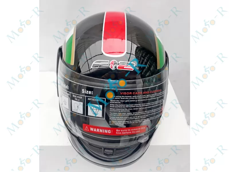 Фото 3 - Шлем Интеграл/фулл-фейс (full-face) F2-825-1  цвет BLACK /GREEN/RED , РАЗМЕРXS 53-54