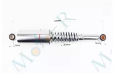 Амортизатор задній JH/CB/CG - 325мм*d55мм (втулка 12мм / втулка 12мм) зі склянкою регул., хром