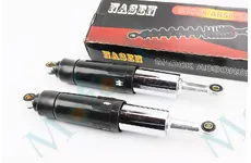 Амортизатор задній JH/CB/CG - 345мм*d60мм (втулка 12мм / втулка 10мм) закритий регул., чорний к-кт 2шт