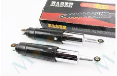 Амортизатор задній JH/CB/CG - 345мм*d60мм (втулка 12мм / втулка 10мм) закритий регул., чорний к-кт 2шт