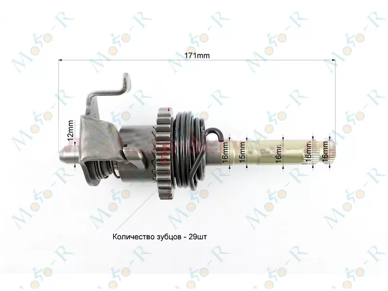 Фото 3 - Вал заводной в сборе VIPER ZS125-30 (MOD)
