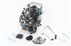 Двигун мотоциклетний у зборі CGT-250cc (водяне охолодження) + карбюратор, комутатор, котушка запалювання, тип 2