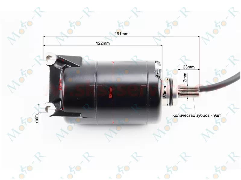 Фото 2 - Loncin- LX300-6 Стартер в сборе (9 шлицов) черный