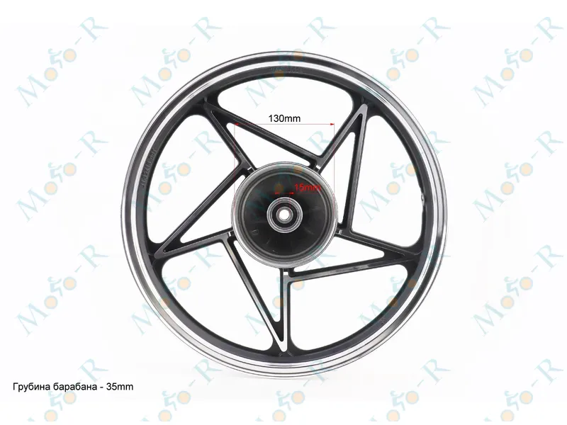 Фото 5 - Диск задний 1,85*18 алюминиевый ZS125 J / Viper Minsk/GS 125/150 демпферные резинки цельные WL48