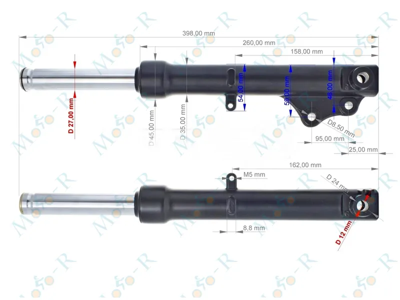 Фото 3 - Амортизатор передній GY 6 50/80 QT-16 (Wind) (шток Ø27мм)
