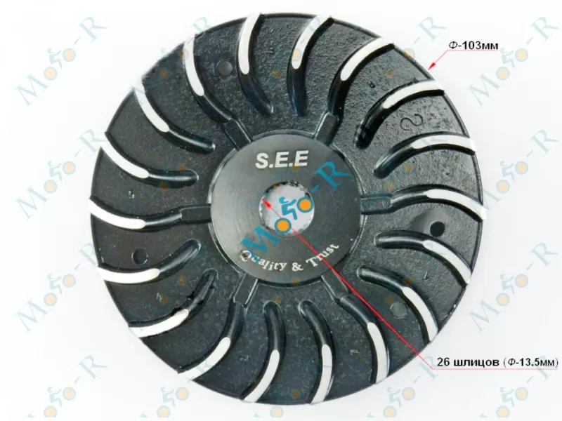 Фото 2 - Крыльчатка вариатора алюминиевая Suzuki AD-50 Spi/See