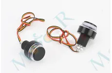 Заглушка - отбойник руля LONCIN  c LED подсветкой габарит + поворот, к-кт 2шт, ЧЕРНЫЙ